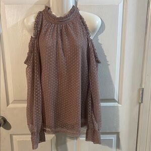 Maurices Dusty Pink Cold Shoulder Blouse